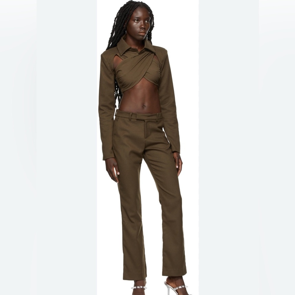 DANIELLE GUIZIO Brown Polyester Trousers